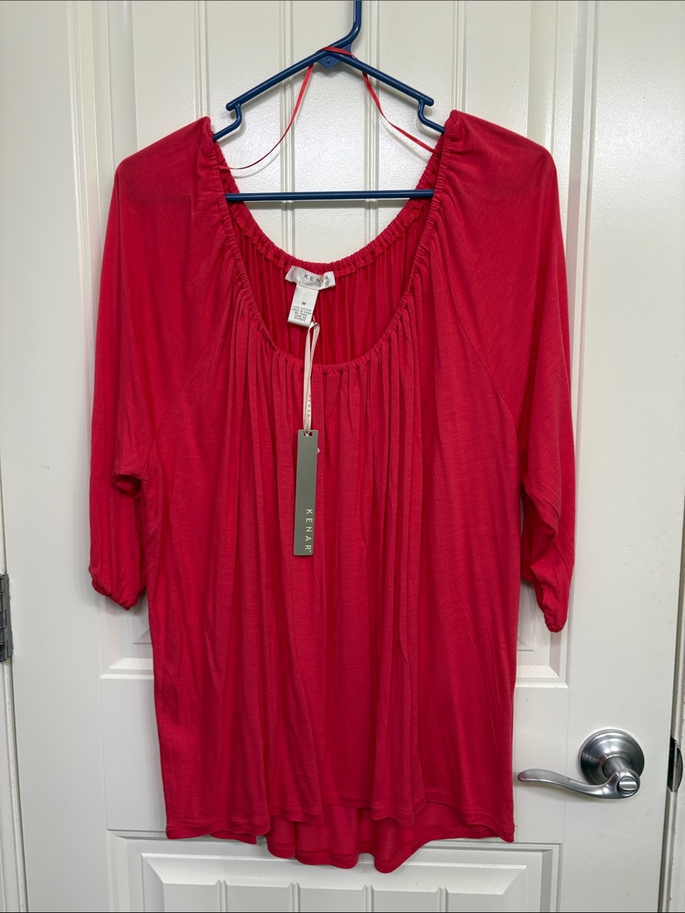 NWT‎ Kenar Women’s Pink Gathered Scoop Neck Top